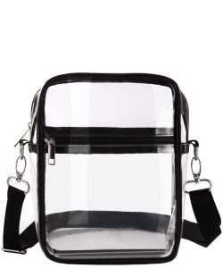 Transparent Durable PVC Messenger Bag 1308-770-C BLACK